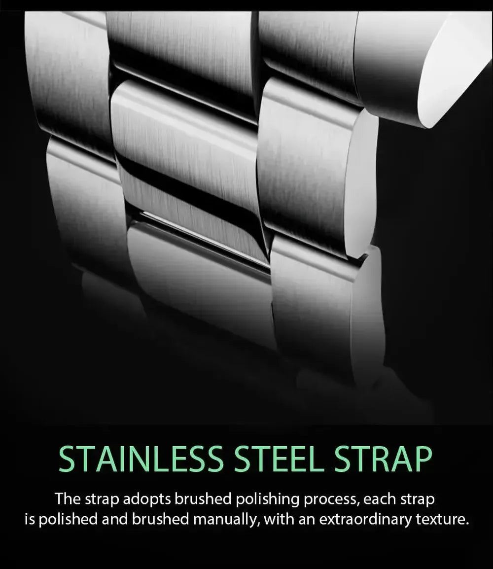 LIGE 42mm Quartz Diver Watch – Sapphire-Coated Crystal, Steel Bracelet-LIGE-Viva Timepiece