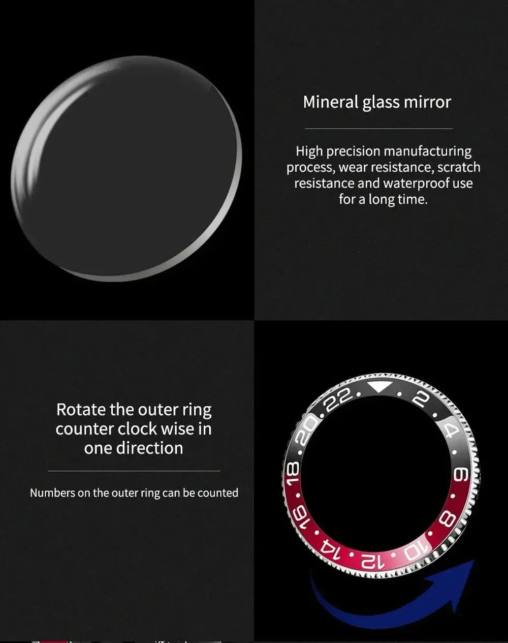 LIGE 43mm Quartz Sport Watch – Dual-Tone Decorative Bezel, Date Display-LIGE-Viva Timepiece