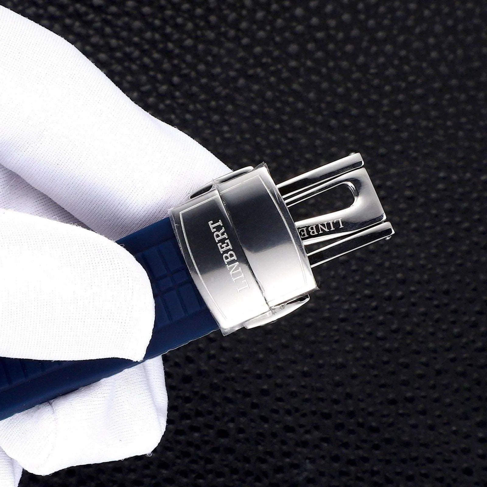 Linbert 40mm Quartz Sport Rubber Strap Watch – Sub-Dial Day Display, Sapphire Crystal