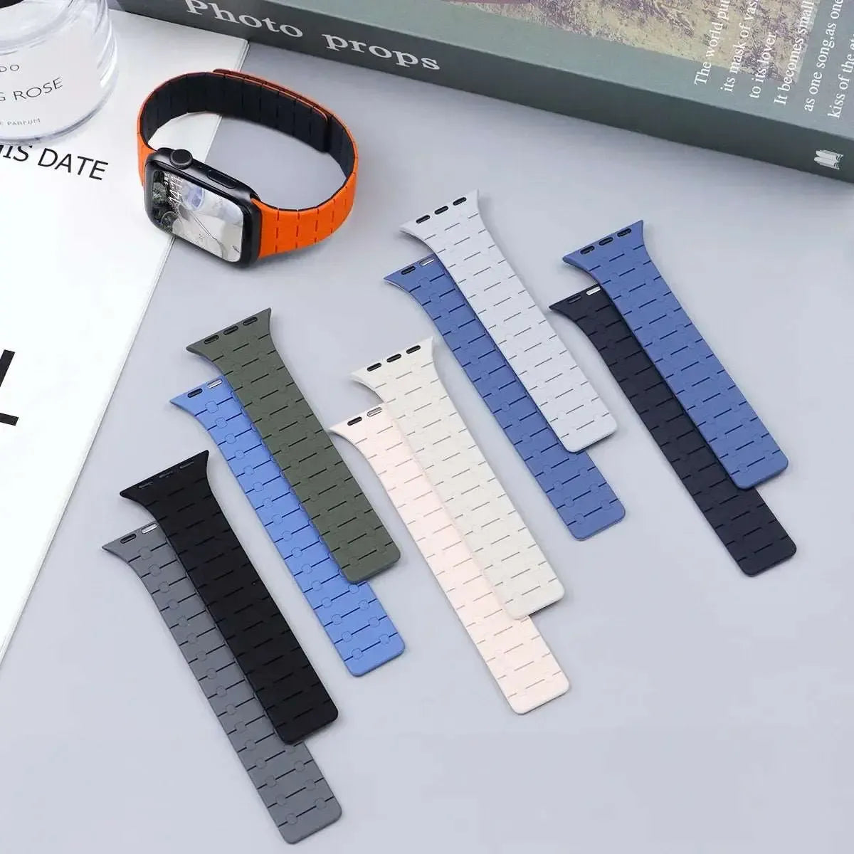 Magnetic Silicone Loop Strap Compatible with Apple Watch 38–49mm-Tivra-Viva Timepiece