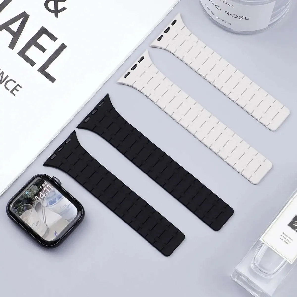 Magnetic Silicone Loop Strap Compatible with Apple Watch 38–49mm-Tivra-Viva Timepiece