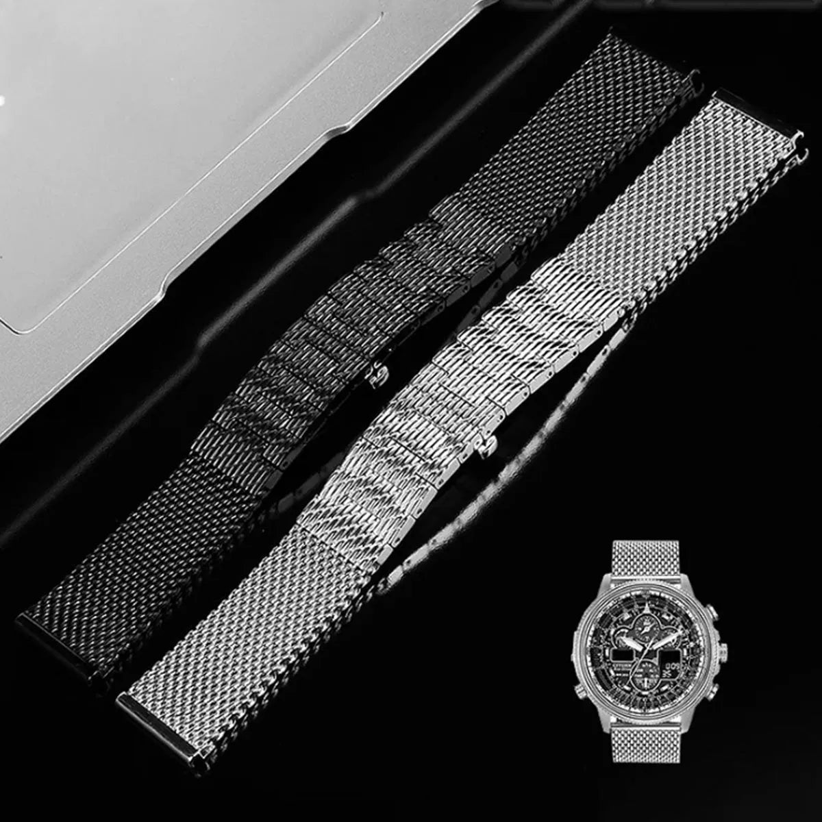 Milanese Stainless Steel Watch Strap – Compatible with Citizen Blue Angels-ChronoCraft-Viva Timepiece