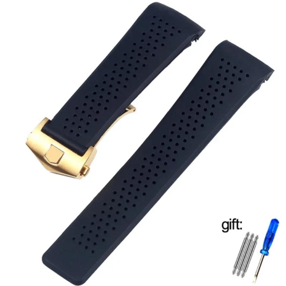 Natural Rubber Watch Strap – Compatible with TAG Heuer Grand Carrera (22mm / 24mm)-VivaStraps-Viva Timepiece
