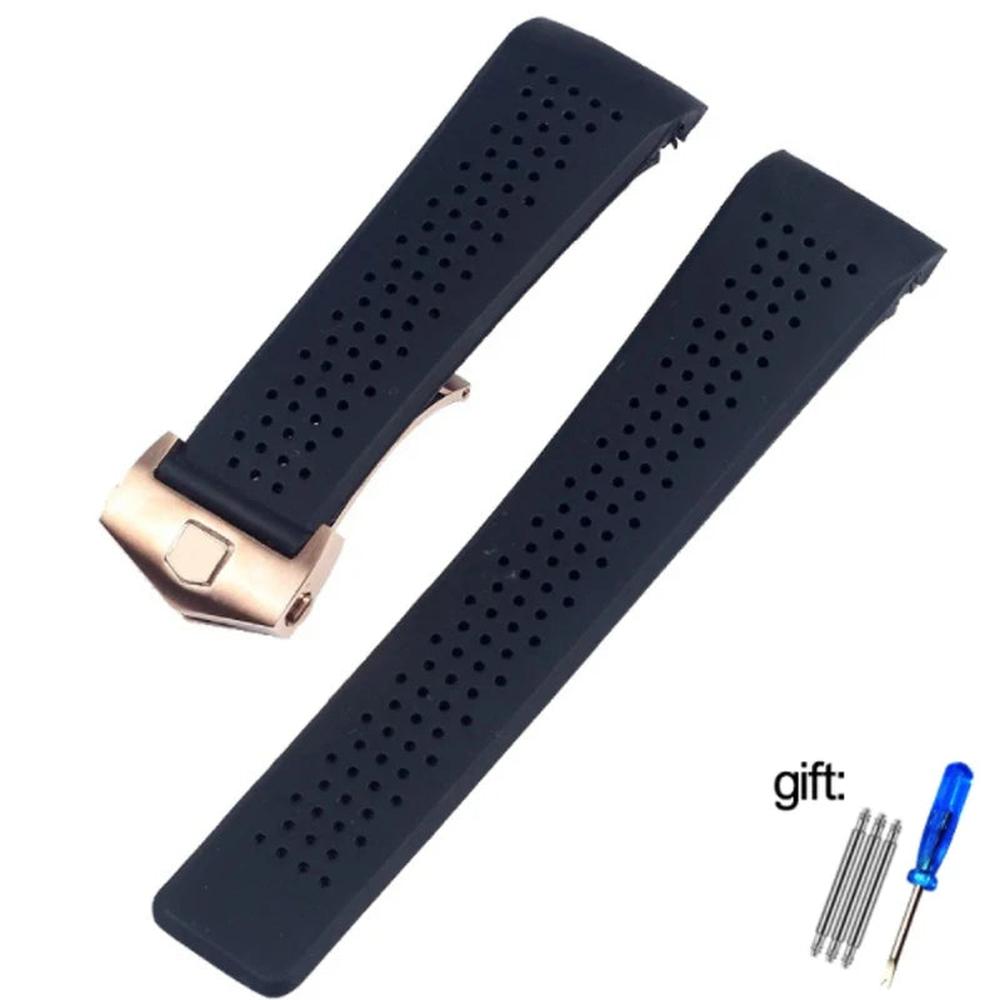 Natural Rubber Watch Strap – Compatible with TAG Heuer Grand Carrera (22mm / 24mm)-VivaStraps-Viva Timepiece