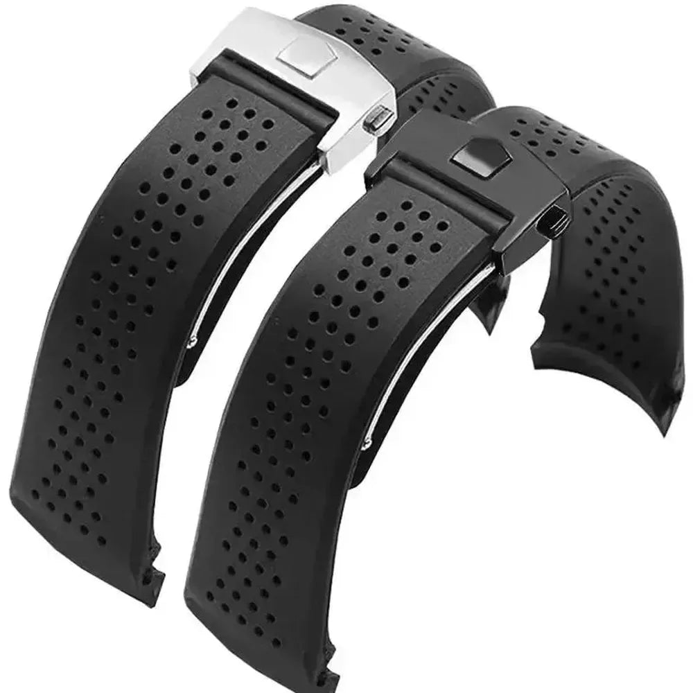 Natural Rubber Silicone Sport Watch Strap – 22mm / 24mm, Folding Clasp-VivaStraps-Viva Timepiece