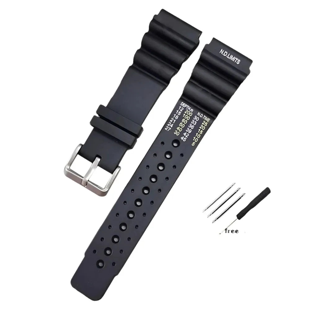 ND-Limits Diver Rubber Watch Strap – 20mm 22mm 24mm-VivaStraps-Viva Timepiece