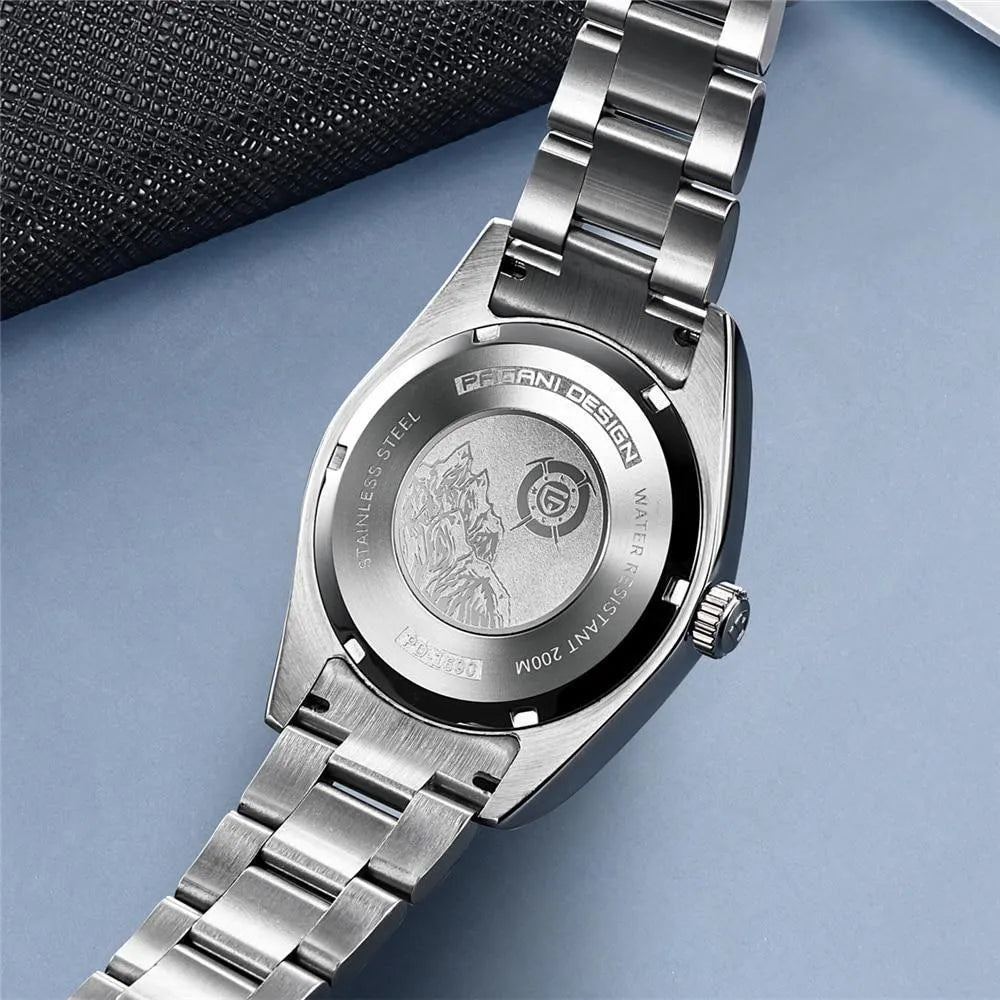 Pagani Design 39mm Automatic Stainless Steel Watch – Sapphire Crystal, NH35 Movement-Pagani Design-Viva Timepiece