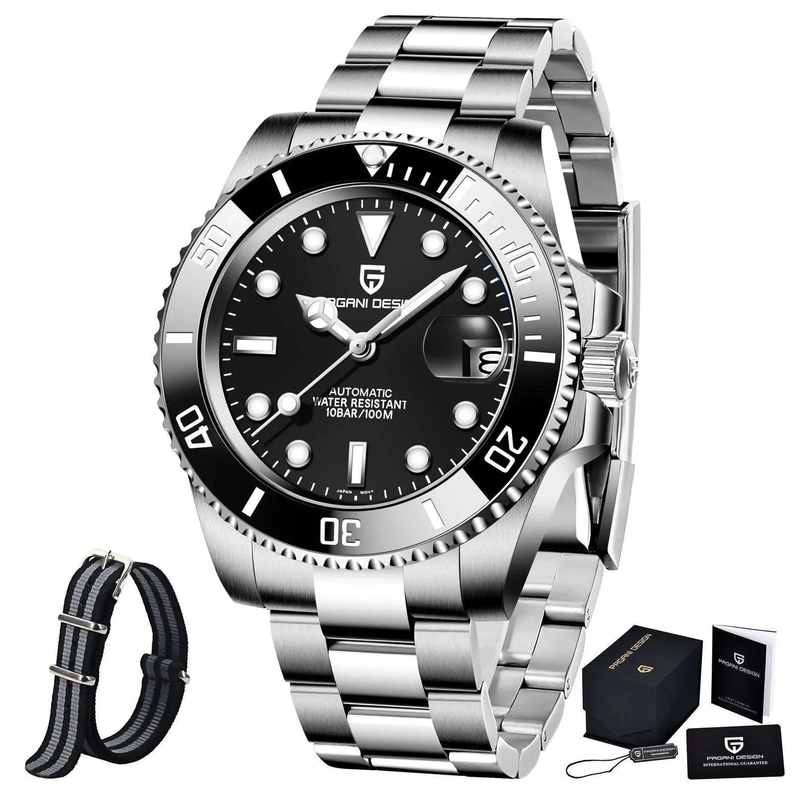 Pagani Design 40mm Automatic Diver Watch – Sapphire Crystal, Ceramic Bezel-Pagani Design-Viva Timepiece