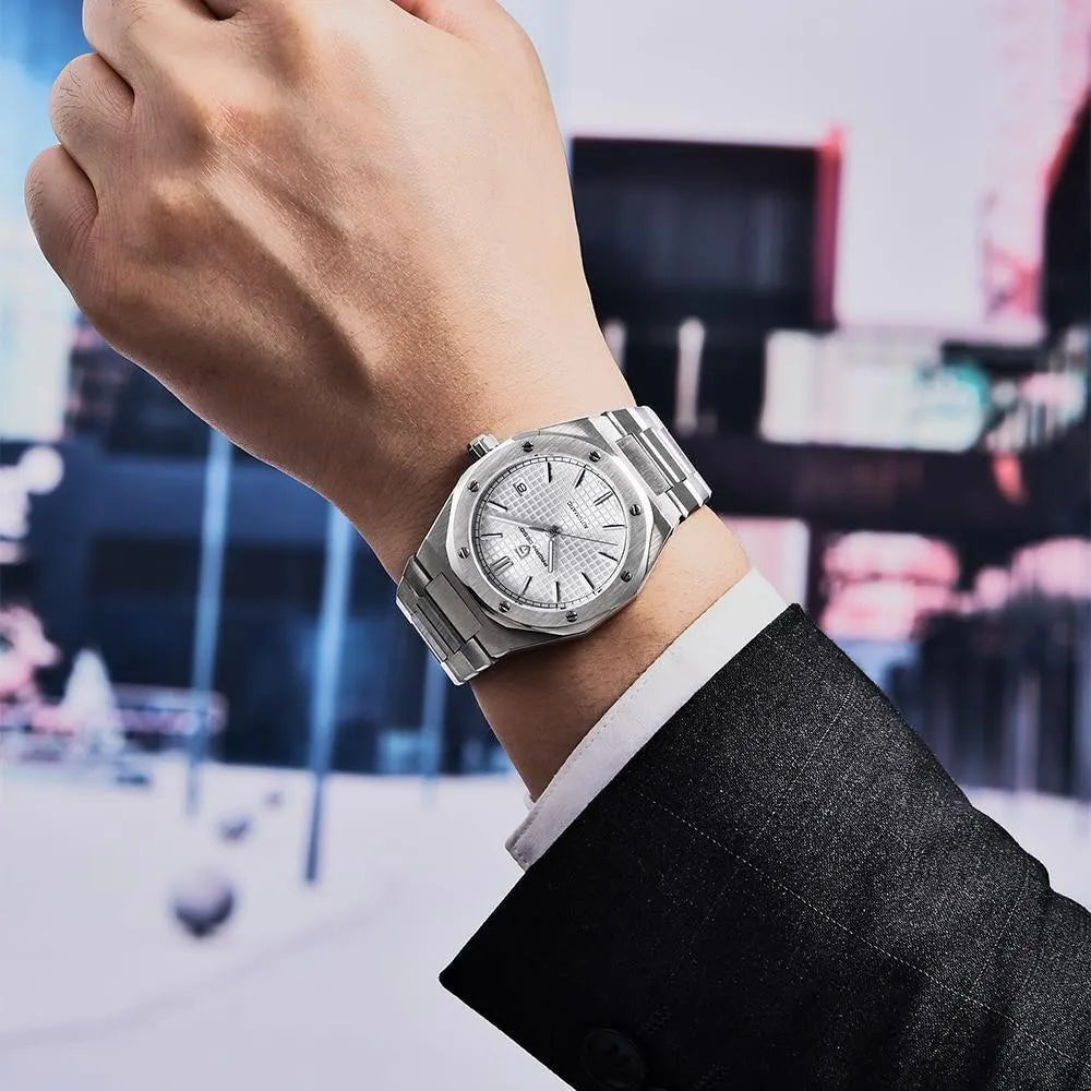 Pagani Design 40mm Automatic Integrated Stainless Steel Watch – Sapphire Crystal, NH35 Movement-Pagani Design-Viva Timepiece