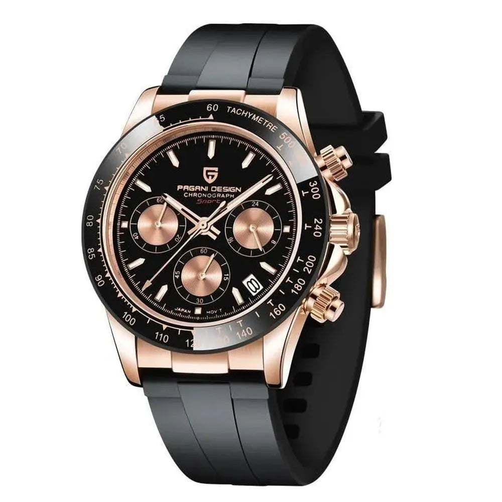 Pagani Design 40mm Automatic Sport Chronograph Watch – Ceramic Bezel, Sapphire Crystal-Pagani Design-Viva Timepiece