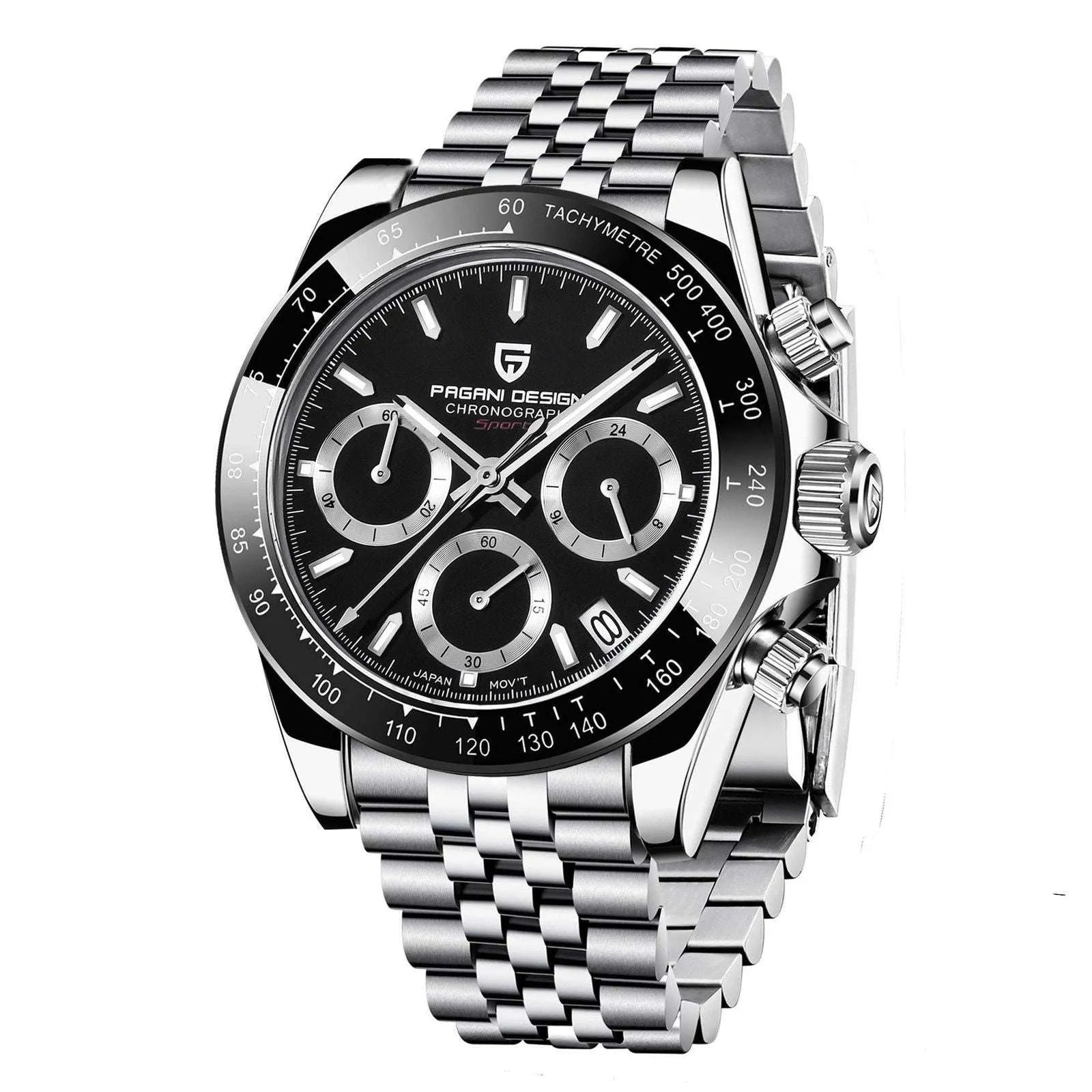 Pagani Design 40mm Automatic Sport Chronograph Watch – Ceramic Bezel, Sapphire Crystal-Pagani Design-Viva Timepiece