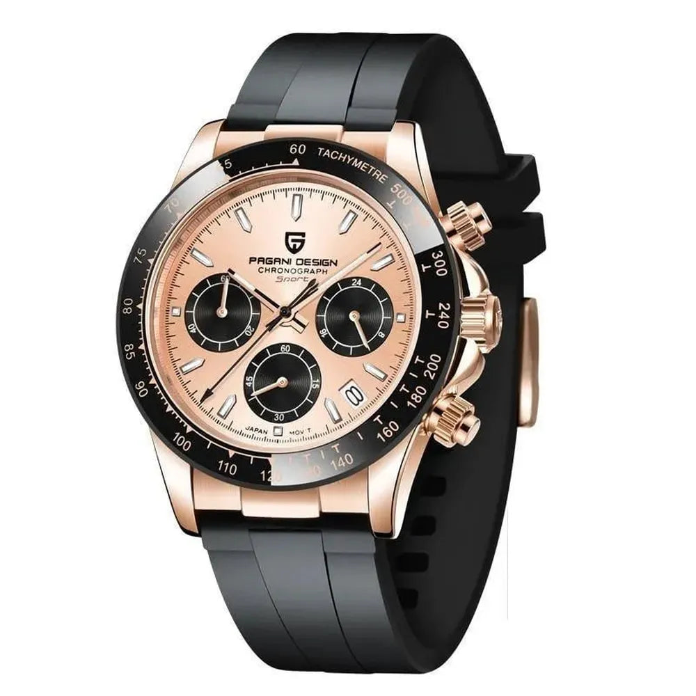 Pagani Design 40mm Automatic Sport Chronograph Watch – Ceramic Bezel, Sapphire Crystal-Pagani Design-Viva Timepiece