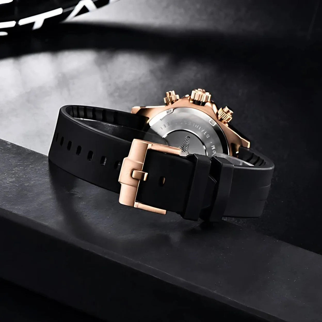 Pagani Design 40mm Rose Gold Chronograph Watch – Sapphire Crystal, Ceramic Bezel, VK63 Movement-Pagani Design-Viva Timepiece