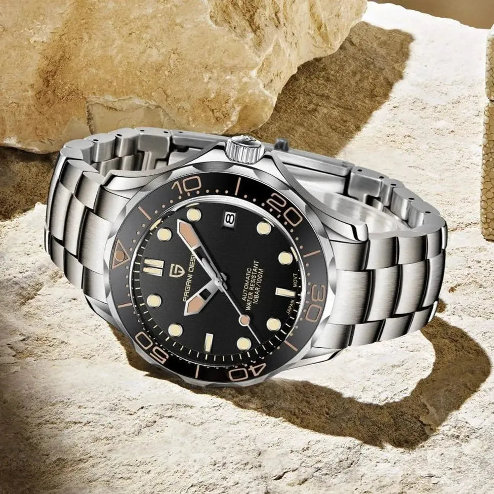 Pagani Design 42mm Automatic Diver Watch – Sapphire Crystal, Ceramic Bezel, NH35A Movement-Pagani Design-Viva Timepiece