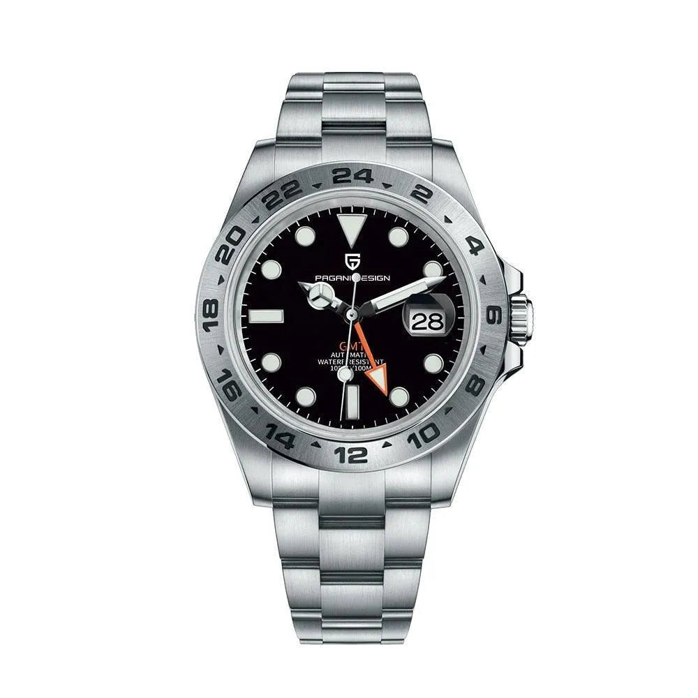 Pagani Design 42mm Automatic GMT Stainless Steel Watch – Sapphire Crystal, NH34 Movement-Pagani Design-Viva Timepiece