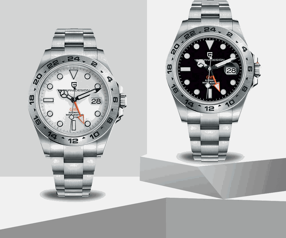 Pagani Design 42mm Automatic GMT Stainless Steel Watch – Sapphire Crystal, NH34 Movement-Pagani Design-Viva Timepiece