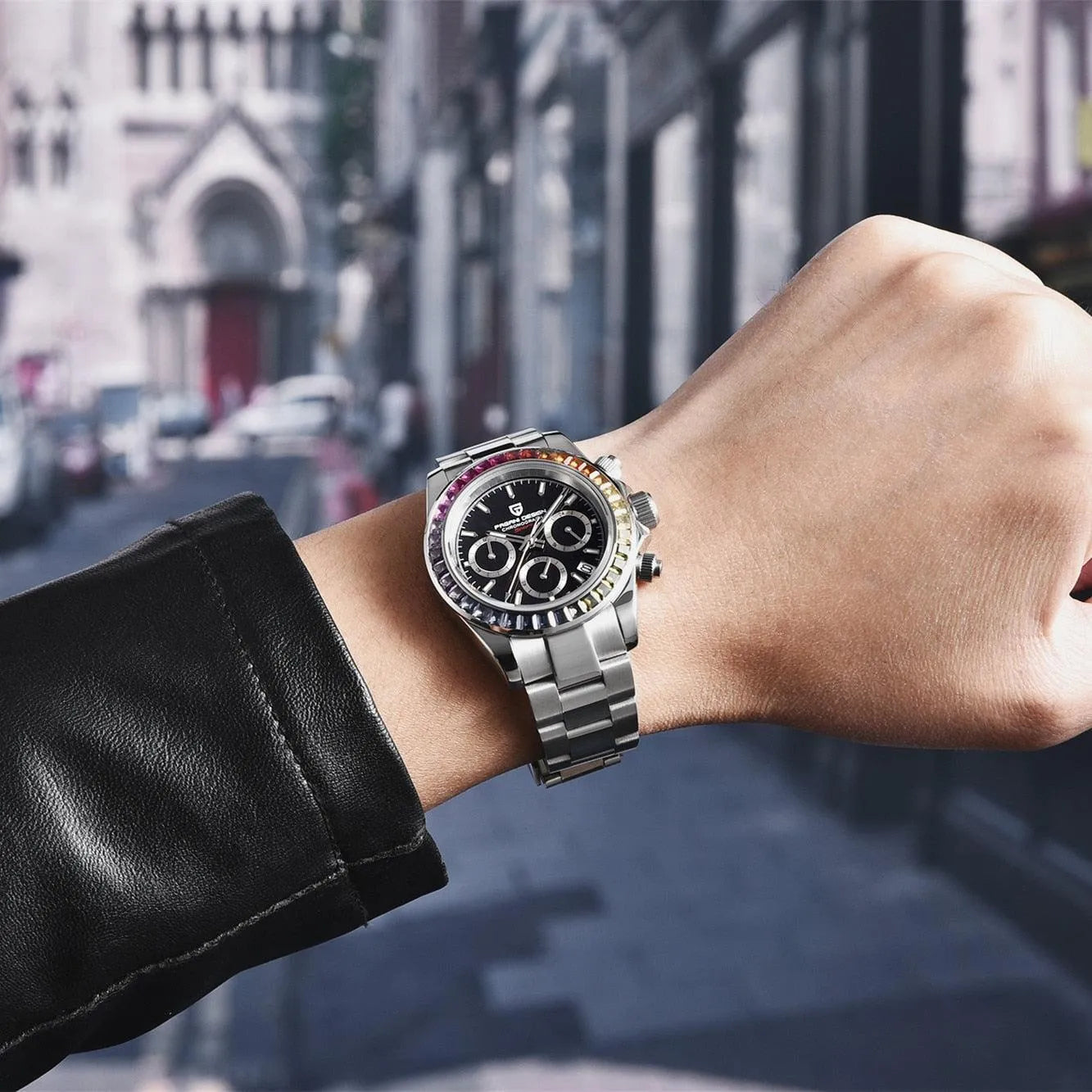 Pagani Design Rainbow Bezel 40mm Chronograph – Sapphire, VK63-Pagani Design-Viva Timepiece