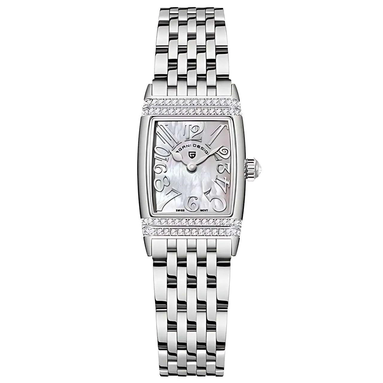 Pagani Design Women’s 22mm Rectangular Quartz Watch – Zirconia Accents, Sapphire Glass-Pagani Design-Viva Timepiece