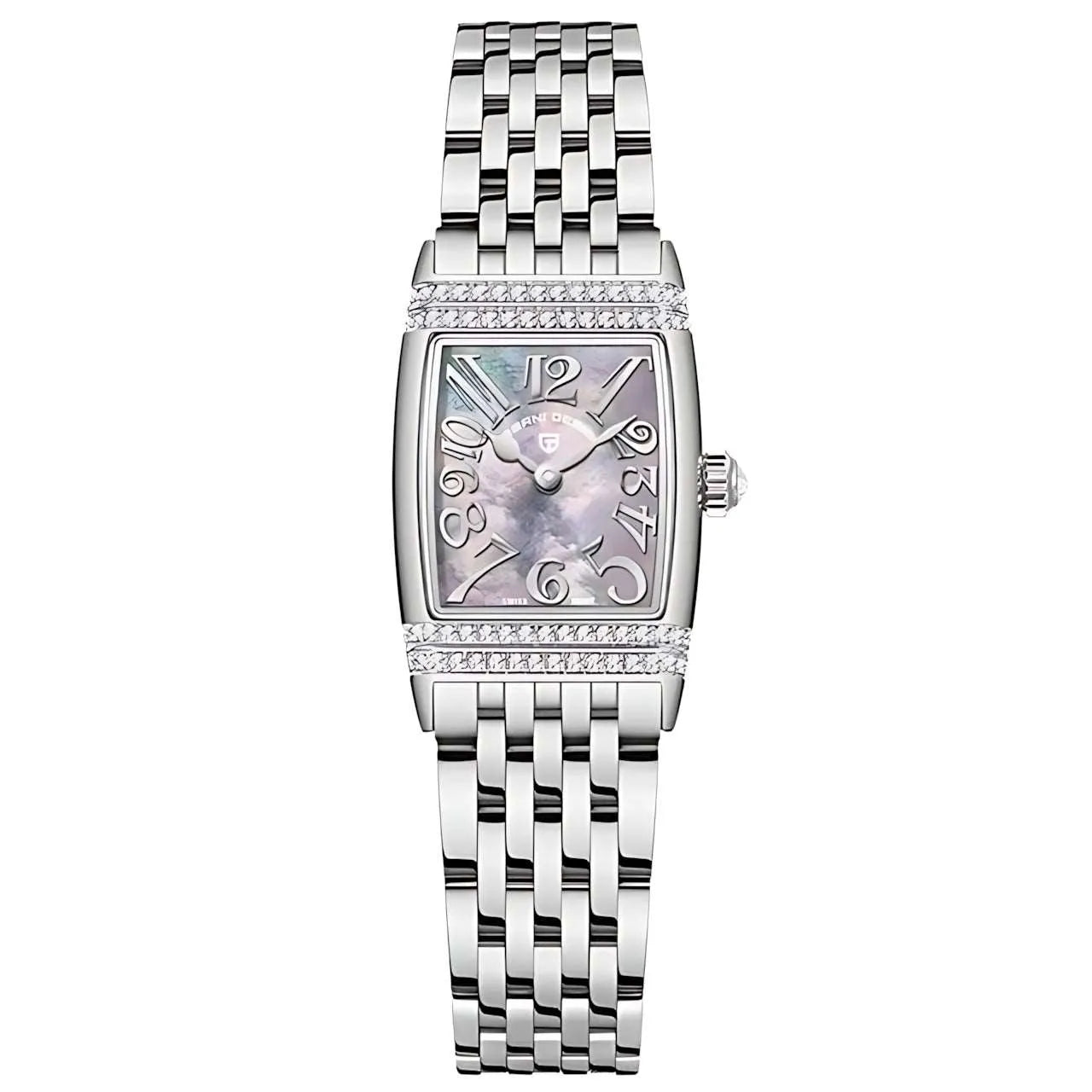 Pagani Design Women’s 22mm Rectangular Quartz Watch – Zirconia Accents, Sapphire Glass-Pagani Design-Viva Timepiece