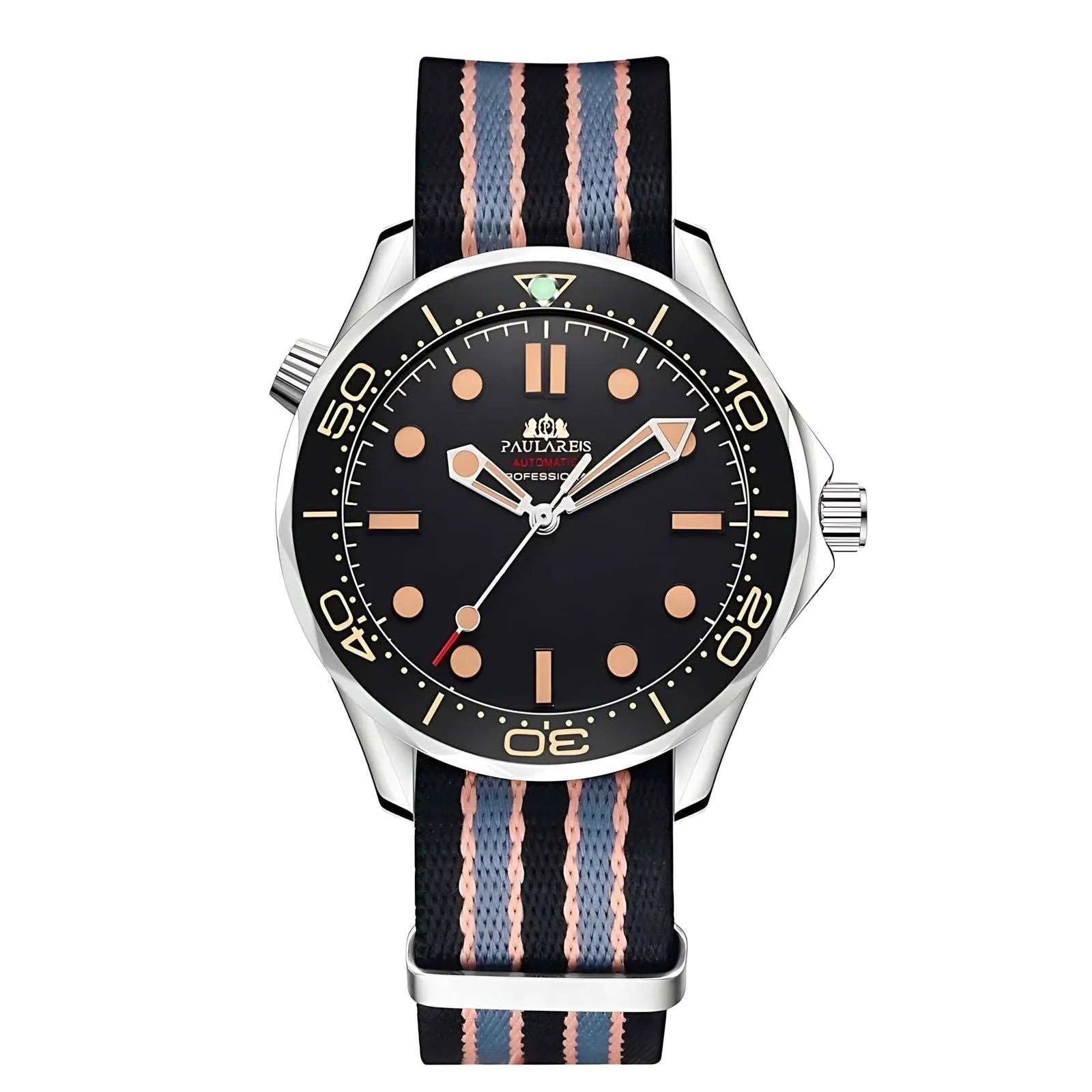 Paulareis 42mm Automatic Classic Diver Watch – Hardlex Crystal, Stainless Steel Bracelet-Paulareis-Viva Timepiece