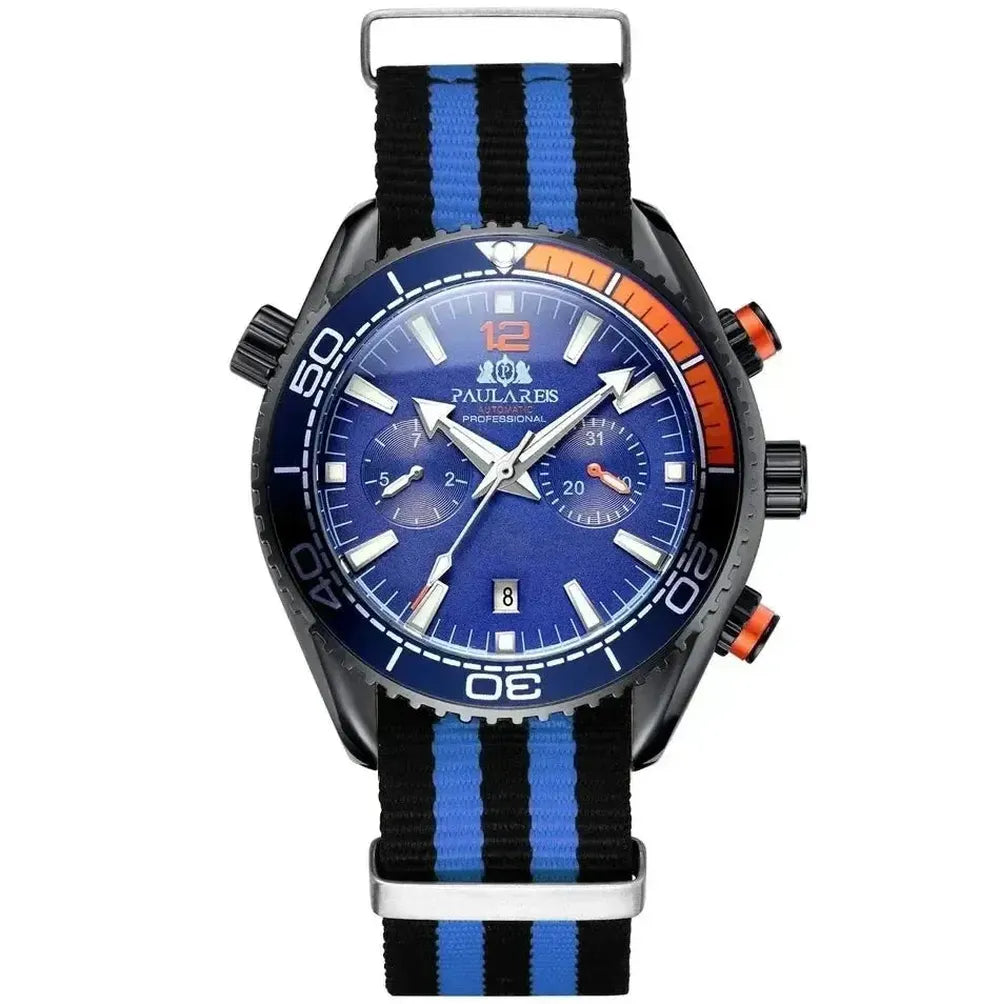 Paulareis 43mm Automatic Diver Watch – Dual-Tone Bezel, Full Calendar-Paulareis-Viva Timepiece