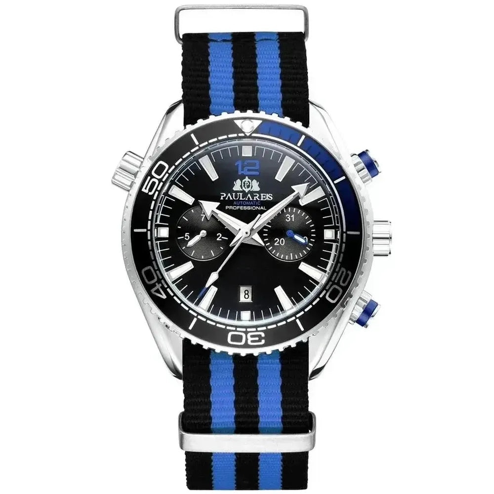 Paulareis 43mm Automatic Diver Watch – Dual-Tone Bezel, Full Calendar-Paulareis-Viva Timepiece