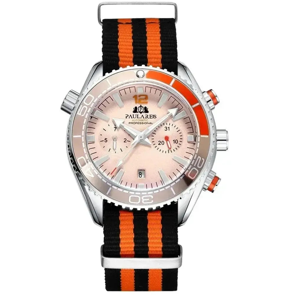 Paulareis 43mm Automatic Diver Watch – Dual-Tone Bezel, Full Calendar-Paulareis-Viva Timepiece