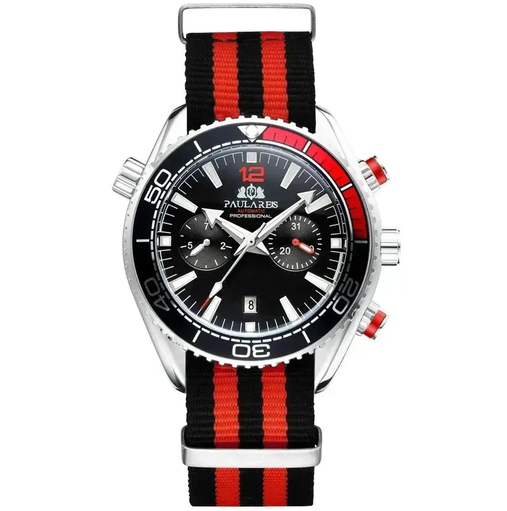 Paulareis 43mm Automatic Diver Watch – Dual-Tone Bezel, Full Calendar-Paulareis-Viva Timepiece
