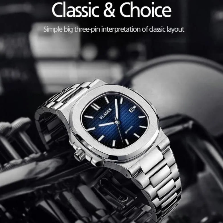 Pladen 44mm Quartz Classic Integrated Bracelet Watch – Stainless Steel, Hardlex Crystal-Pladen-Viva Timepiece