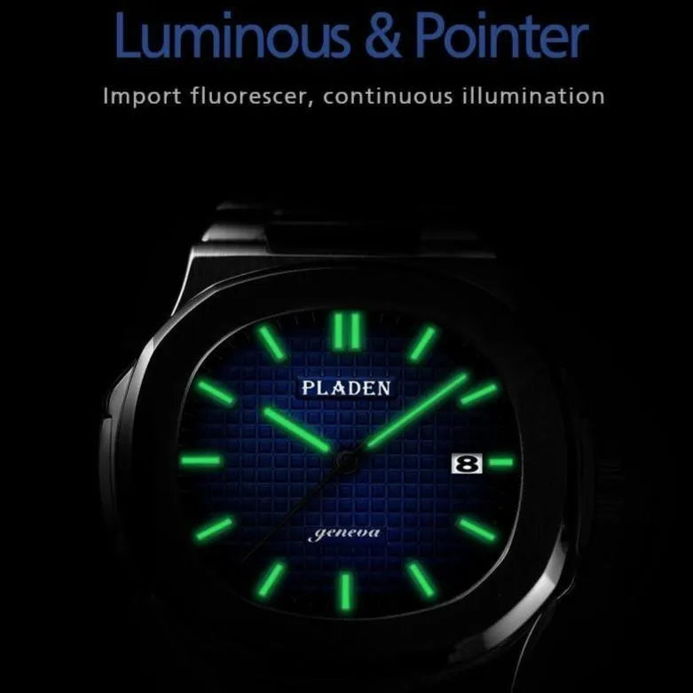 Pladen 44mm Quartz Classic Integrated Bracelet Watch – Stainless Steel, Hardlex Crystal-Pladen-Viva Timepiece