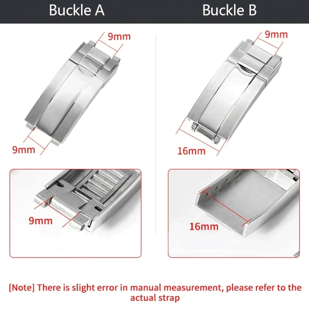Stainless Steel 9x9 / 9×16mm Glidelock-Style Adjustable Watch Clasp