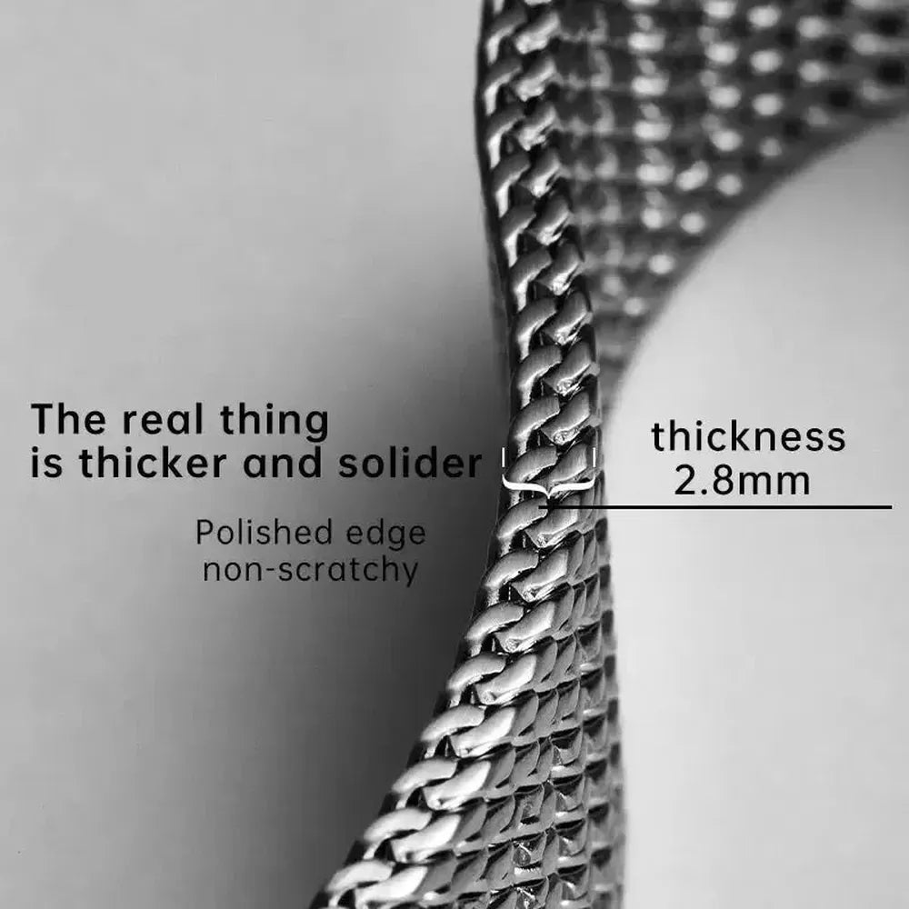 Premium 316L Stainless Steel Milanese Mesh Watch Strap – Fold-Over Clasp (19mm–24mm)-VivaStraps-Viva Timepiece