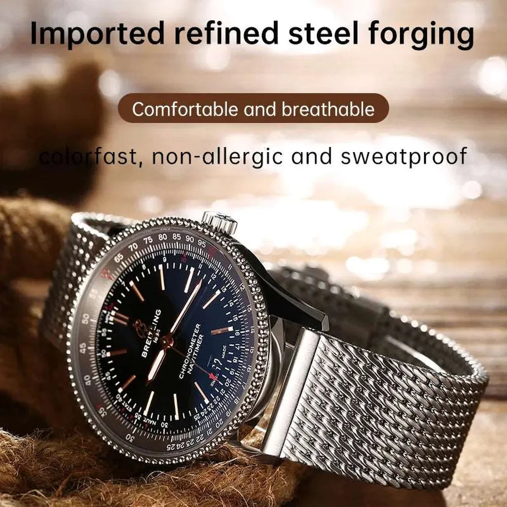 Premium 316L Stainless Steel Milanese Mesh Watch Strap – Fold-Over Clasp (19mm–24mm)-VivaStraps-Viva Timepiece