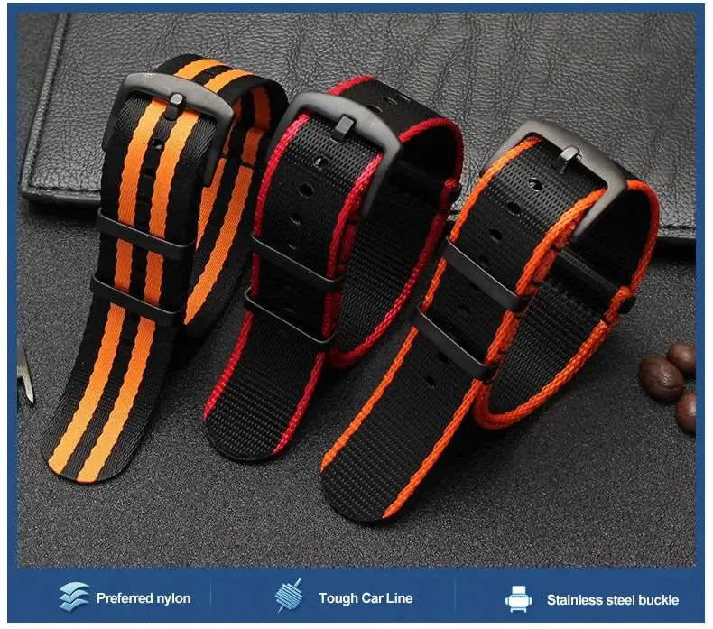 Premium Soft Nylon Universal Watch Strap – 20mm / 22mm, Stainless Steel Buckle-VivaStraps-Viva Timepiece