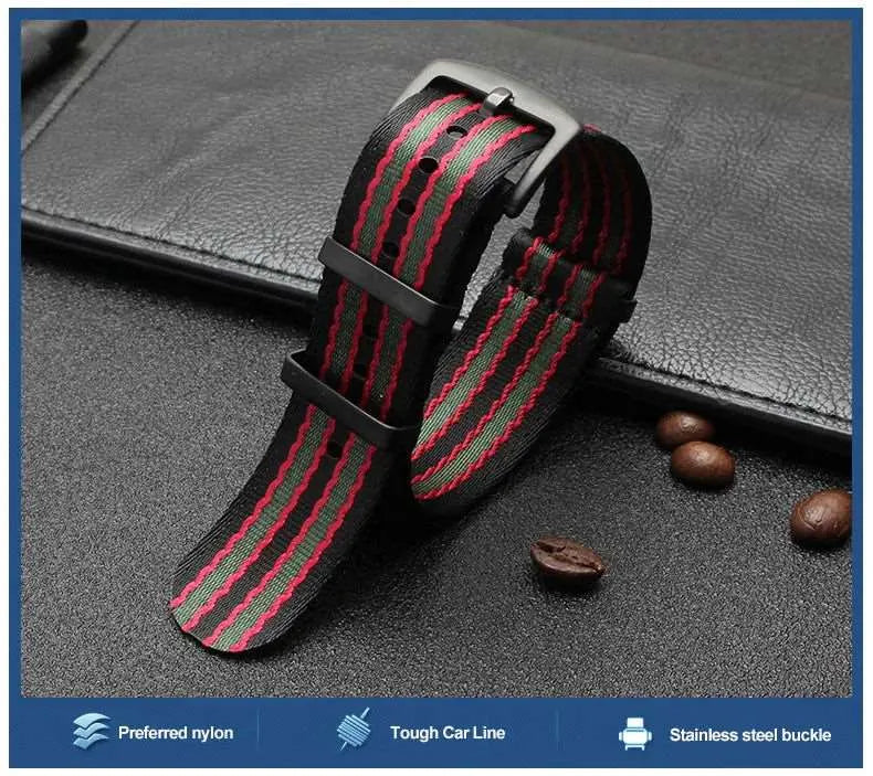 Premium Soft Nylon Universal Watch Strap – 20mm / 22mm, Stainless Steel Buckle-VivaStraps-Viva Timepiece