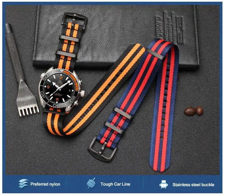Premium Soft Nylon Universal Watch Strap – 20mm / 22mm, Stainless Steel Buckle-VivaStraps-Viva Timepiece