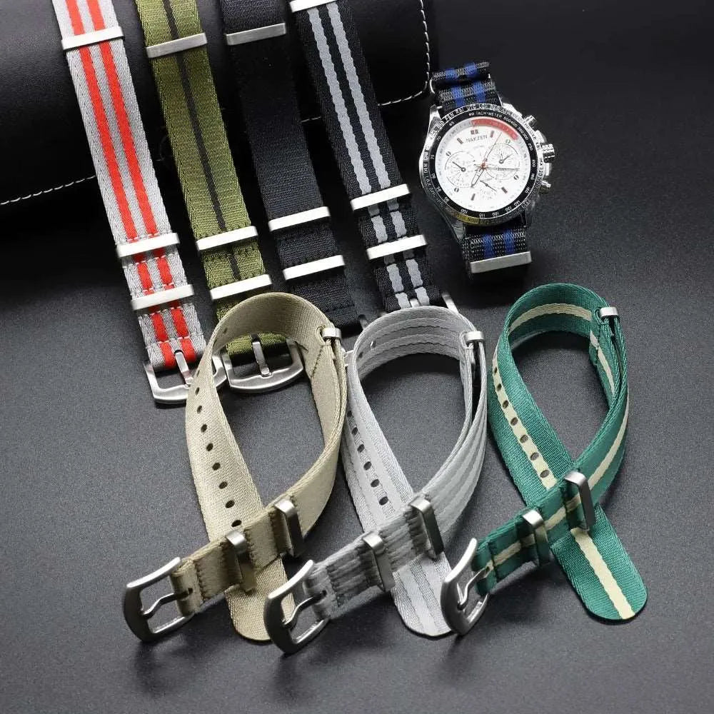 Premium Soft Nylon Universal Watch Strap – 20mm / 22mm, Stainless Steel Buckle-VivaStraps-Viva Timepiece
