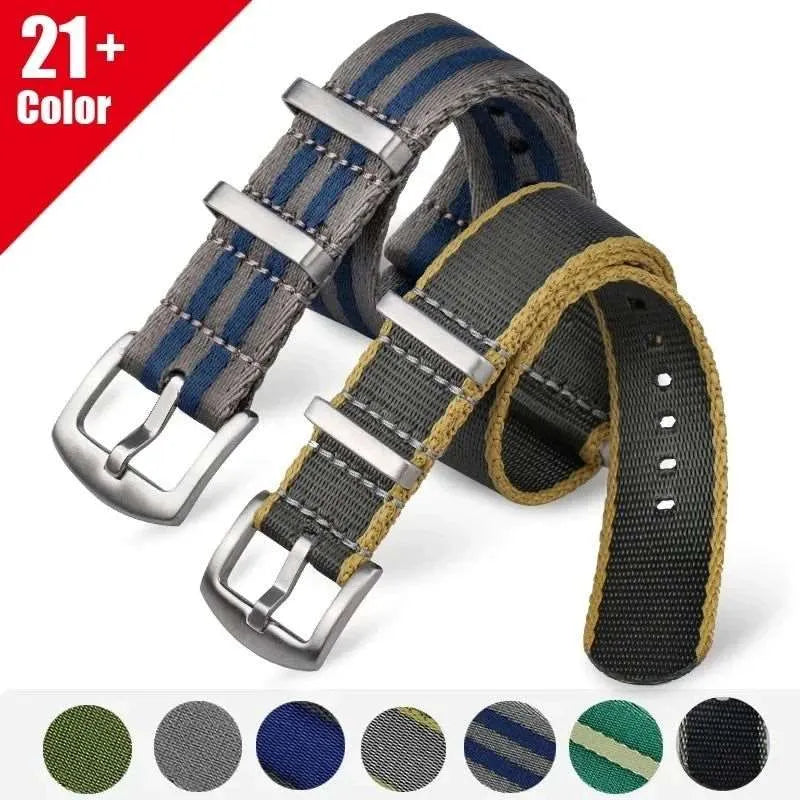 Premium Soft Nylon Universal Watch Strap – 20mm / 22mm, Stainless Steel Buckle-VivaStraps-Viva Timepiece