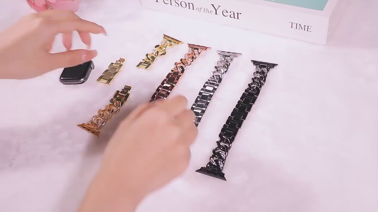 Diamond Cuban Link Bracelet – Compatible with Apple Watch