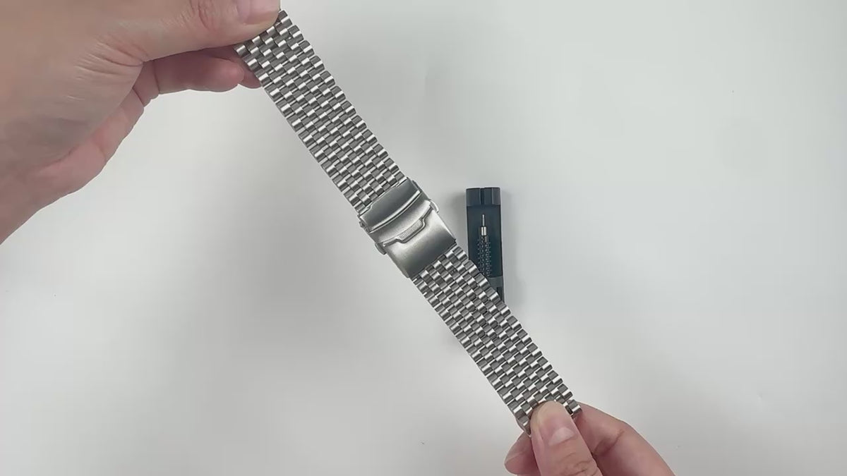 Stainless-Steel-Multi-Link-Watch-Bracelet-20mm-22mm-Flat-Curved-End-Viva Timepiece