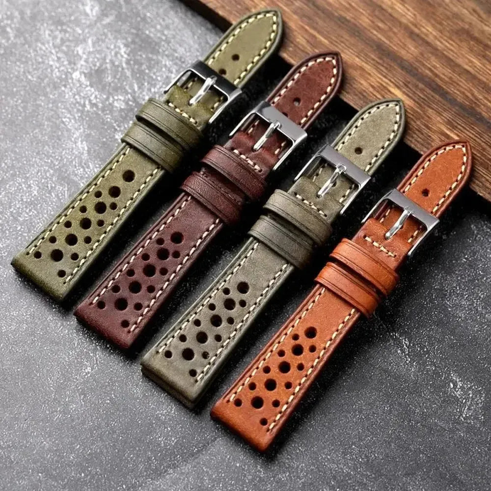 Pueblo Italian Leather Watch Strap – Ventilated Ultra-Thin 18mm to 22mm-VivaStraps-Viva Timepiece