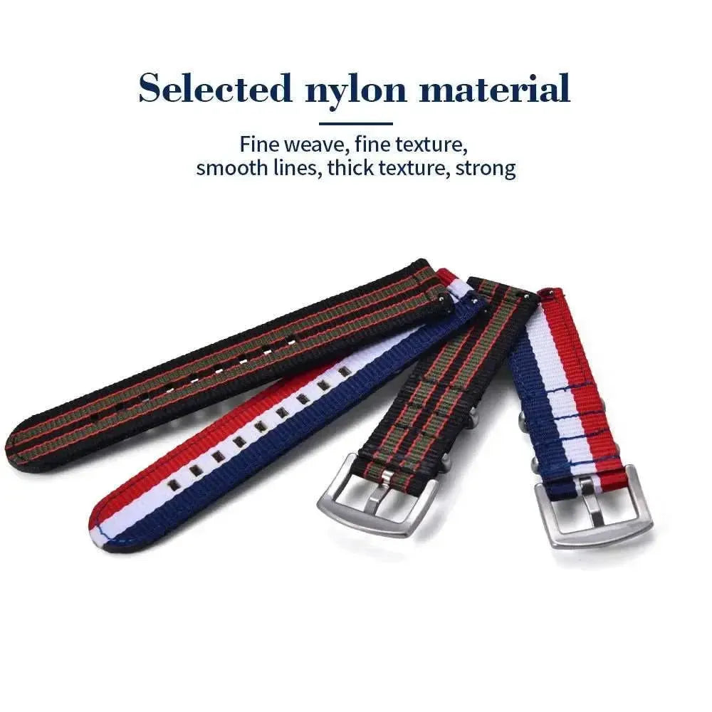 Quick Release Two-Piece Nylon Replacement Watch Strap (18mm–22mm)-VivaStraps-Viva Timepiece
