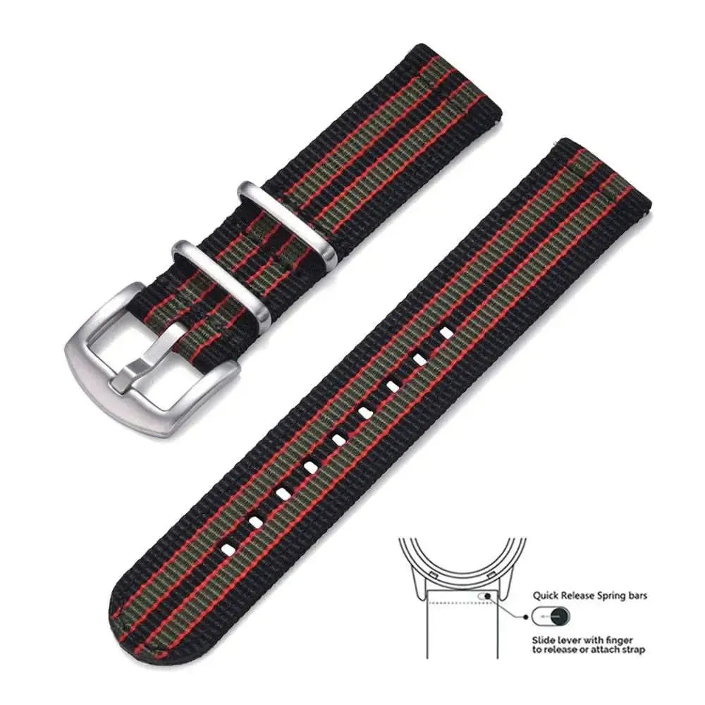 Quick Release Two-Piece Nylon Replacement Watch Strap (18mm–22mm)-VivaStraps-Viva Timepiece