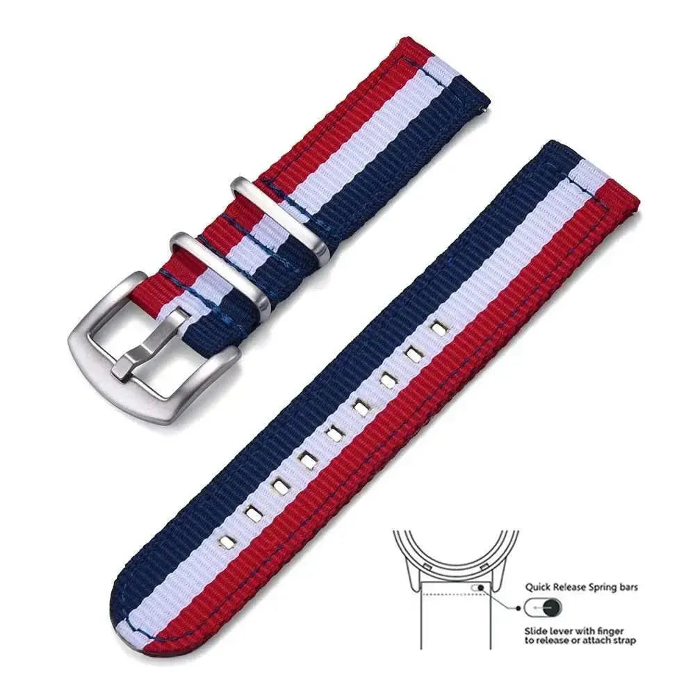 Quick Release Two-Piece Nylon Replacement Watch Strap (18mm–22mm)-VivaStraps-Viva Timepiece