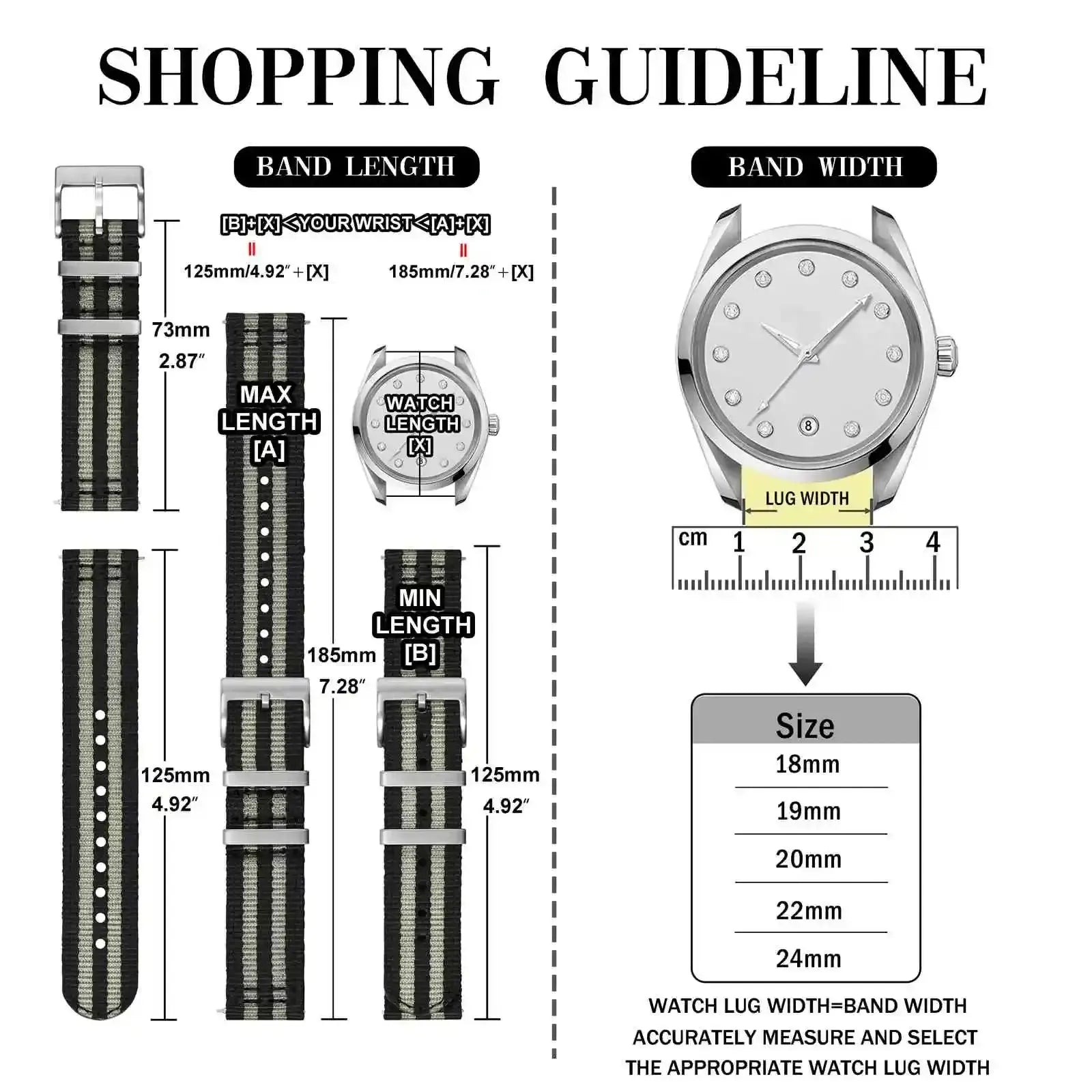 Two-Piece Nylon Quick Release Replacement Watch Strap-VivaStraps-Viva Timepiece