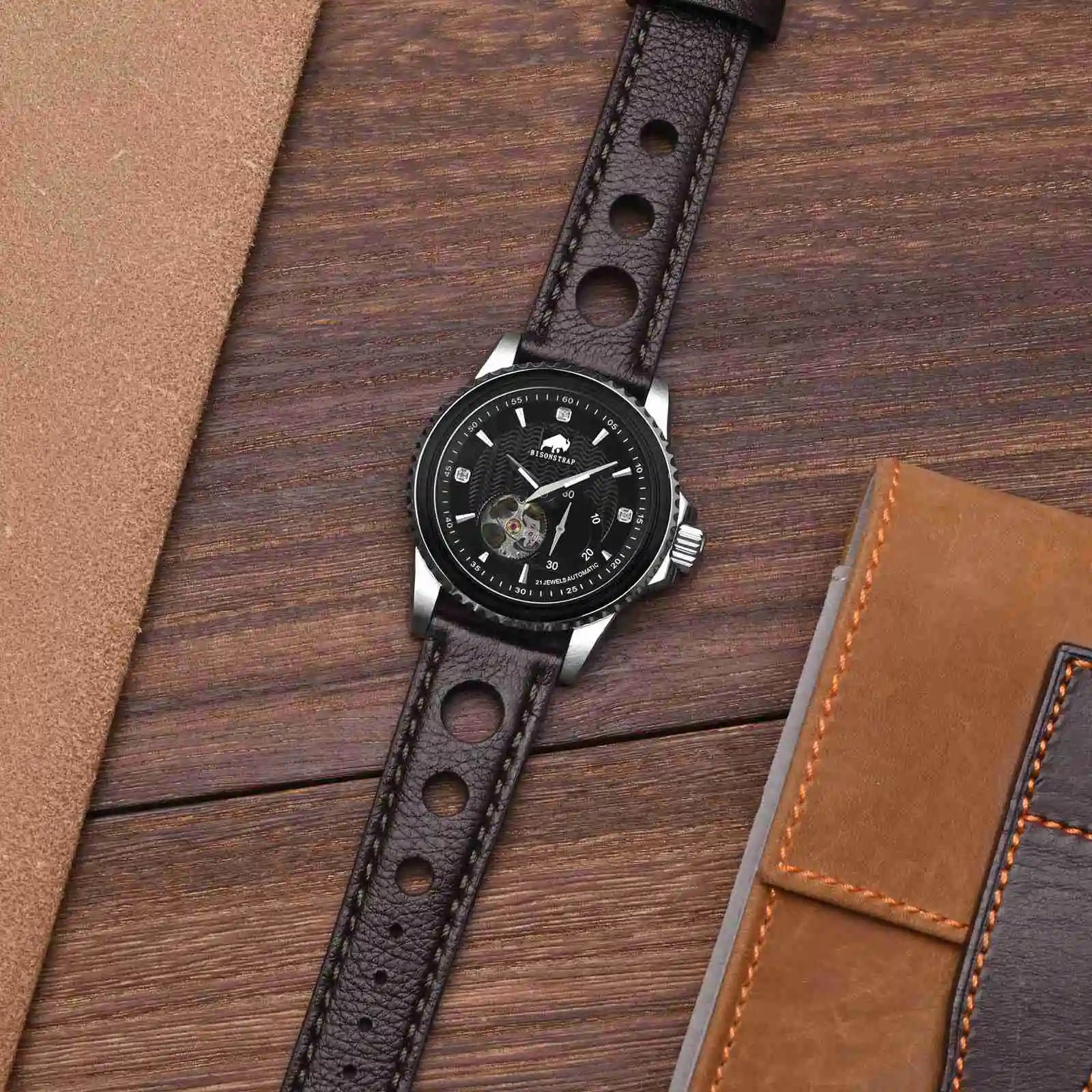 Rally Leather Watch Strap – Vintage Racing Style-Straptique-Viva Timepiece