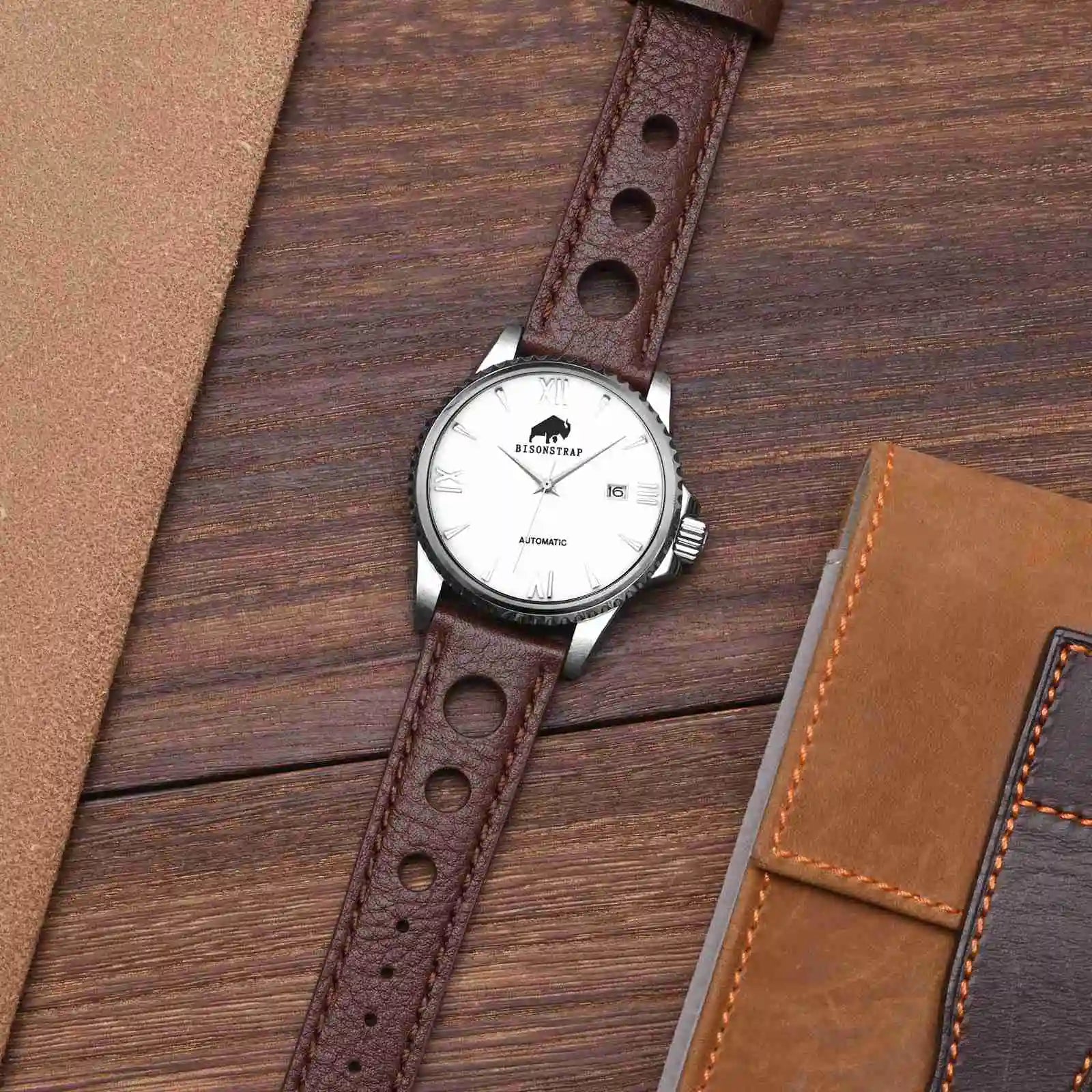 Rally Leather Watch Strap – Vintage Racing Style-Straptique-Viva Timepiece