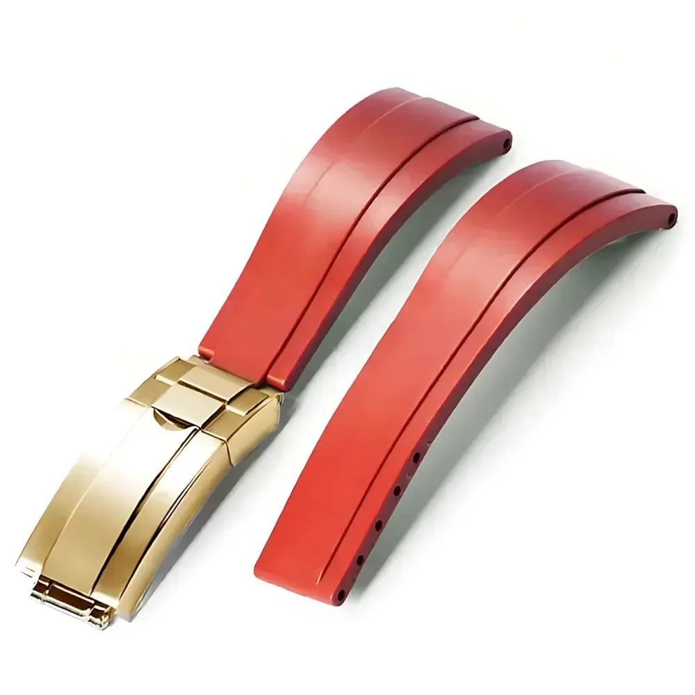 20mm Curved-End TPU Rubber Watch Strap with Deployment Clasp – Premium Fit for Sport Watches-Straptique-Viva Timepiece