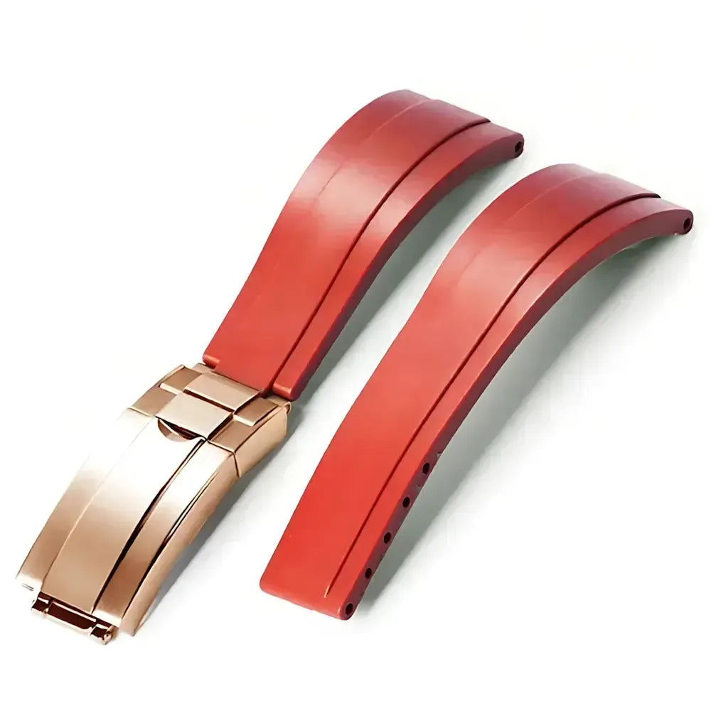 20mm Curved-End TPU Rubber Watch Strap with Deployment Clasp – Premium Fit for Sport Watches-Straptique-Viva Timepiece