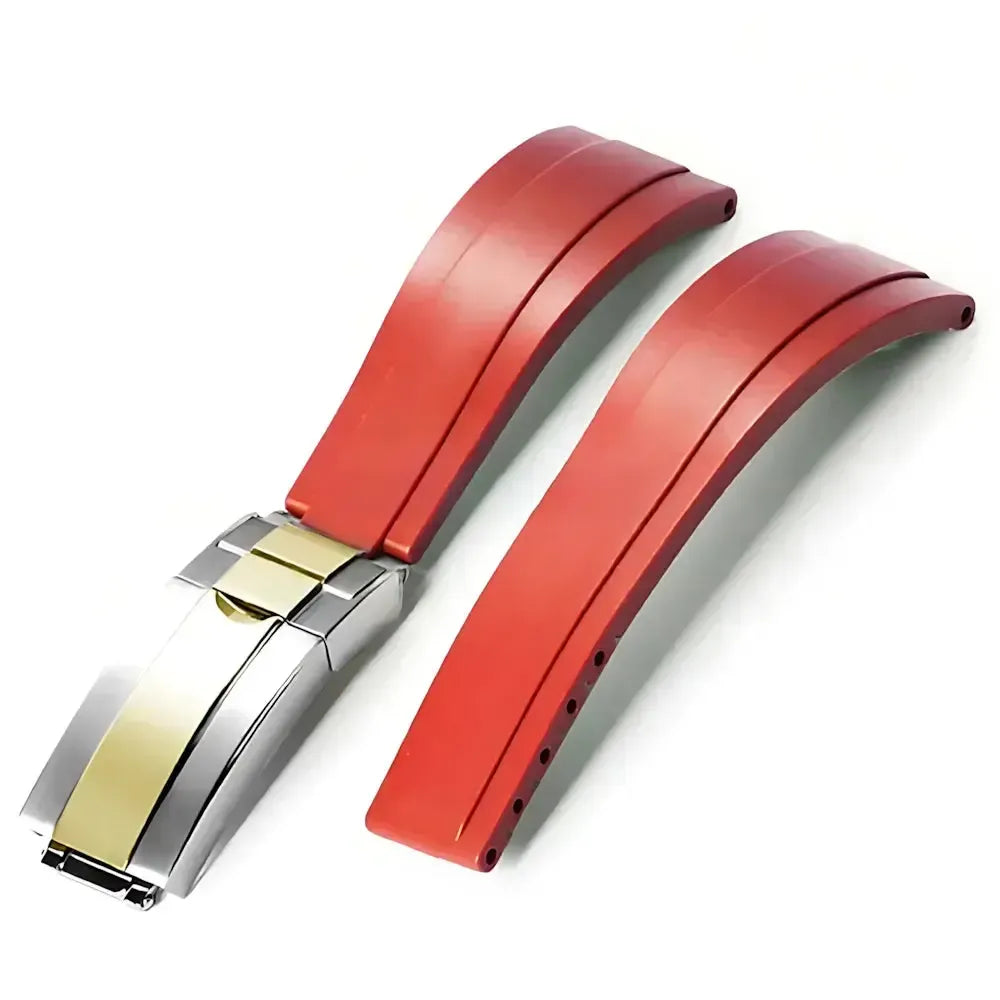 20mm Curved-End TPU Rubber Watch Strap with Deployment Clasp – Premium Fit for Sport Watches-Straptique-Viva Timepiece